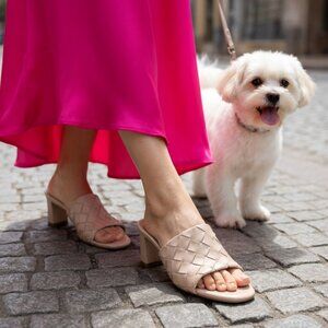 VANELI Lilis Woven Sandal Beige Round Heel Size 9M